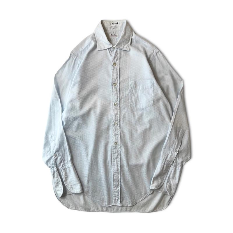 60s USA製 Excello マチ付き 織柄 長袖 コットン シャツ 15 1/2 / 60 