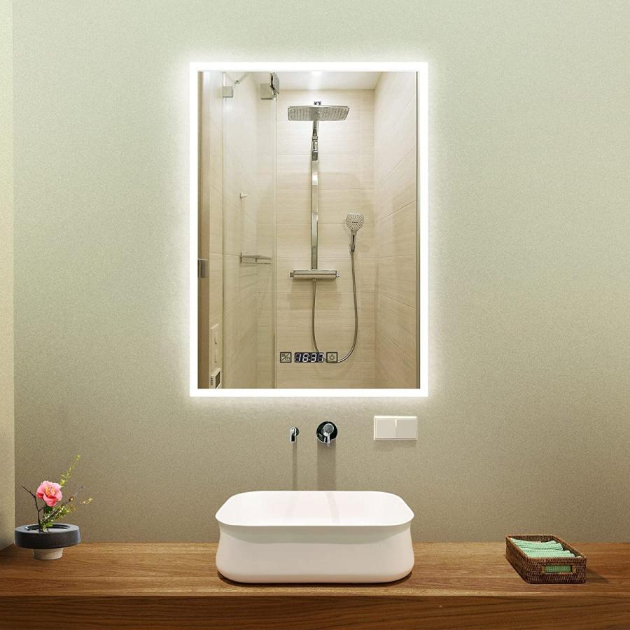 本命ギフト 浴室鏡 照明付き 壁掛け 洗面所 ミラーled鏡 50 70cm Keonjinn 洗面台 時計とともに スクエアミラー おしゃれ 壁掛け 照明付き ブラケットライト 壁掛け灯 Www Auschule S Schule Bw De