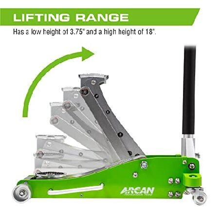 Arcan　3-Ton　Quick　Lifting　Rise　Jack　Pistons　Floor　Dual　＆　(A20018)　Aluminum　Pump　Arm　Reinforced　with