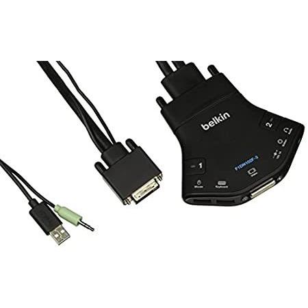 Belkin Secure 2-Port Flip DVI-D KVM with Audio， PP 3.0