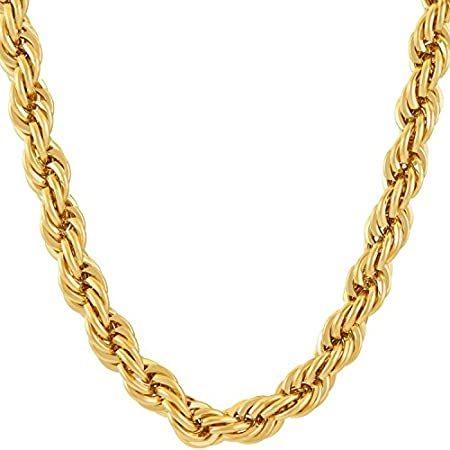 LIFETIME JEWELRY 7mmロープチェーンネックレス 24K純金メッキ 男女兼用(11750円)