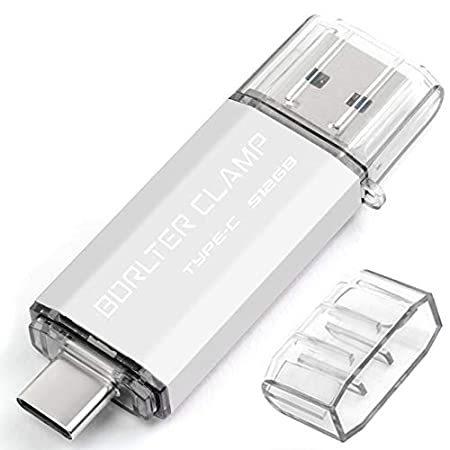 BorlterClamp Type C USB 3.0 デュアルポートフラッシュドライブ USB C OTGメモリースティック Android スマー