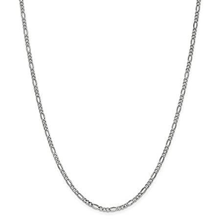 【新発売】 14k White Gold Figaro Chain Necklace - with Secure Lobster Lock Clasp 24" ( 指輪