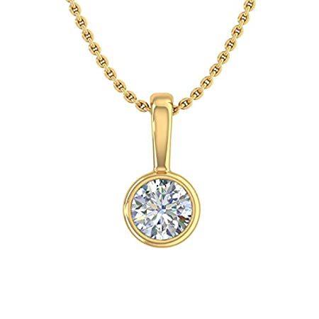 お待たせ! Yellow 14K in Necklace Pendant Solitaire Diamond Carat 1/4 Gold S (Included その他レディースアクセサリー