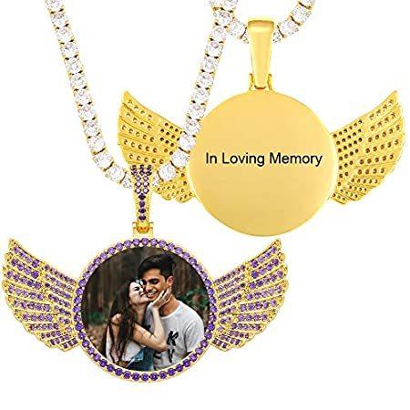 YIMERAIRE ピクチャーネックレス パーソナライズヒップホップジュエリー メンズ 無料刻印 カスタムフォトテキスト ドッグタグ レディース 誕生