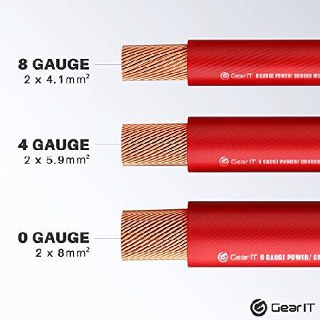 GearIT 4 Gauge Wire (25ft - Red Translucent) Copper Clad Aluminum CCA - Primary Automotive Wire Power/Ground， Battery Cable， Car Audio Speaker， RV Tra 1