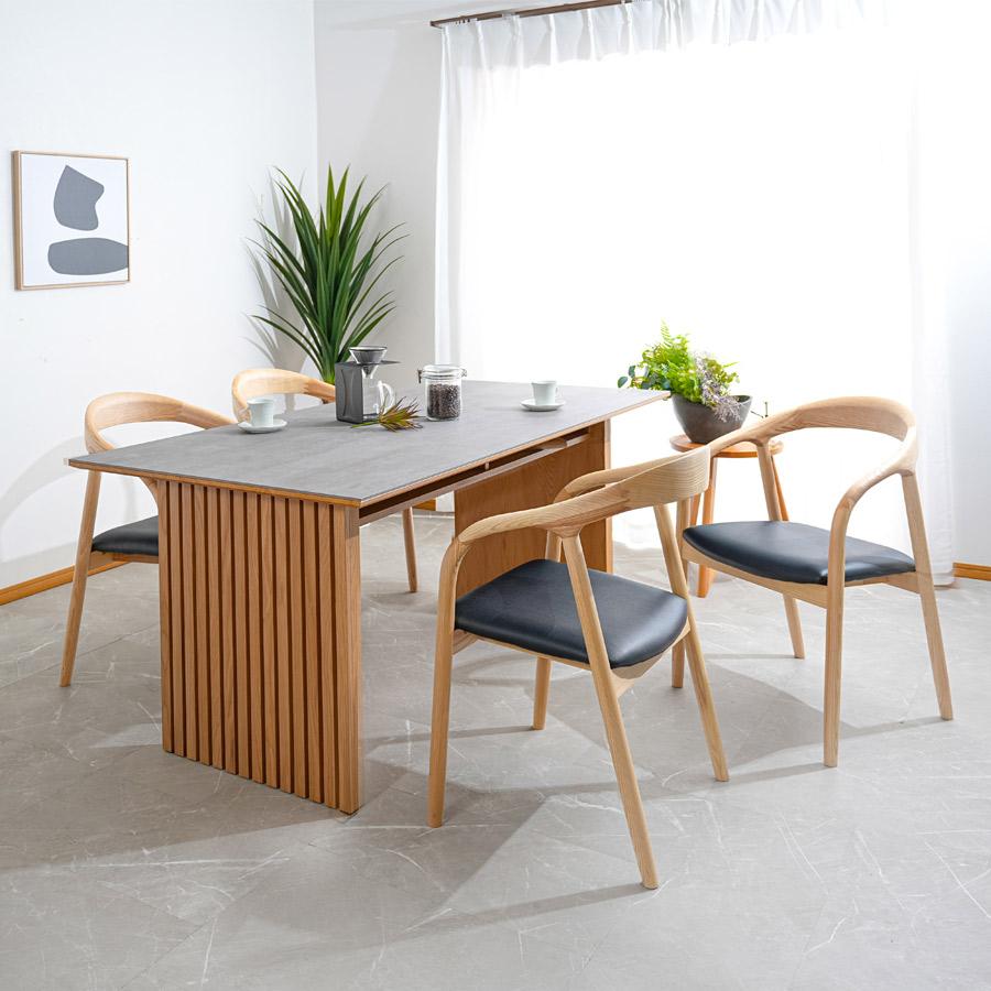 ダイニングテーブルセット4人用 食卓 木目調 組み立て品 ダイニングテーブルセット 4人用 ダイニングセット 5点 木製 165cm幅