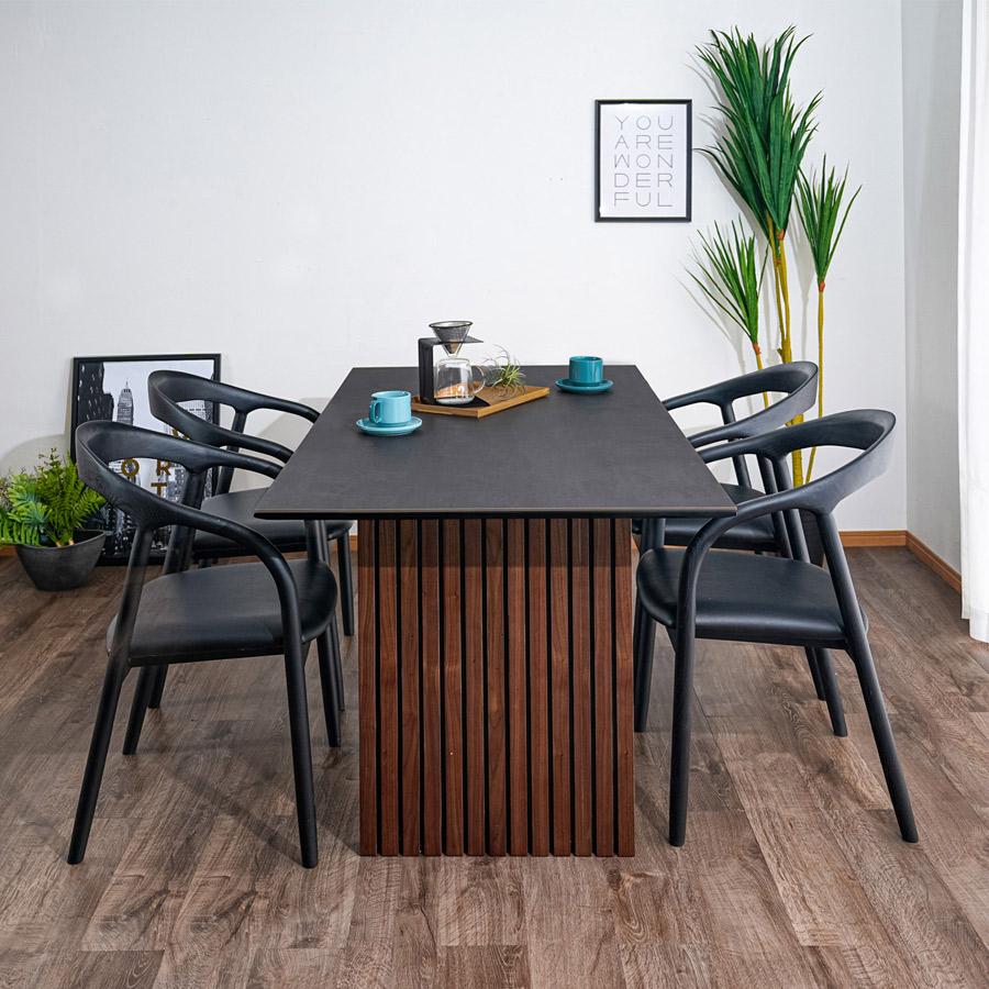 ダイニングテーブルセット4人用 食卓 木目調 組み立て品 ダイニングテーブルセット 4人用 ダイニングセット 5点 木製 165cm幅