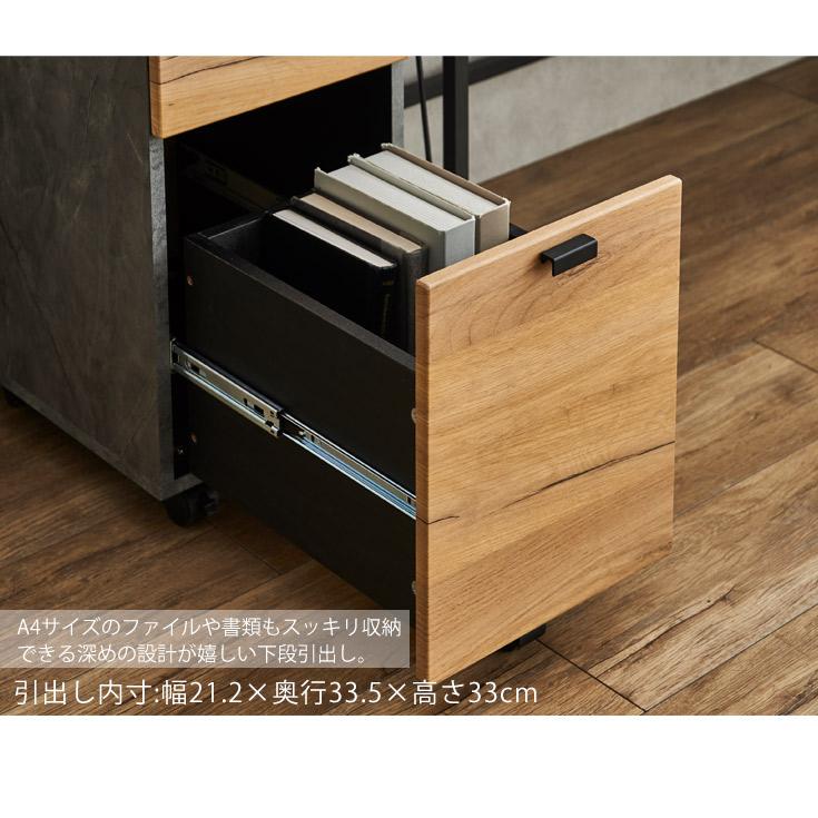 デスクワゴン ワゴン キャスター付き サイドワゴン サイドチェスト プリンター台 サイドテーブル 2段 | ブランド登録なし | 07