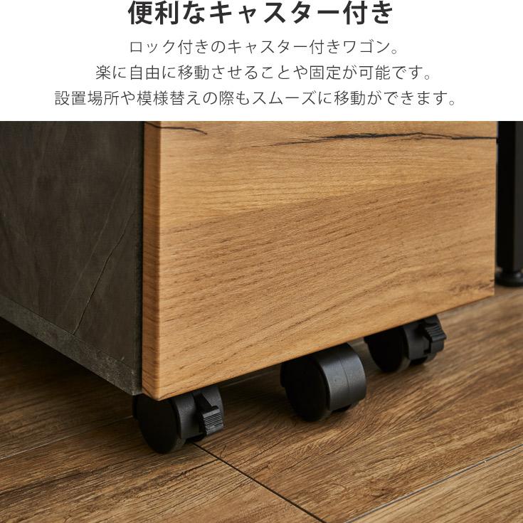デスクワゴン ワゴン キャスター付き サイドワゴン サイドチェスト プリンター台 サイドテーブル 2段 | ブランド登録なし | 08
