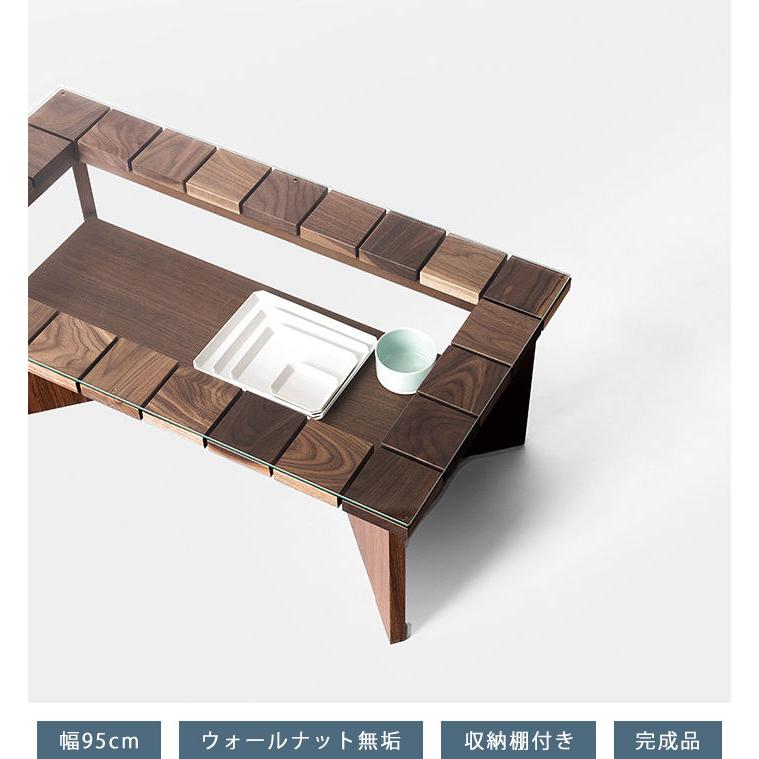 テーブル センターテーブル 収納棚付き 幅95cm 木製 完成品 日本製 | ブランド登録なし | 02