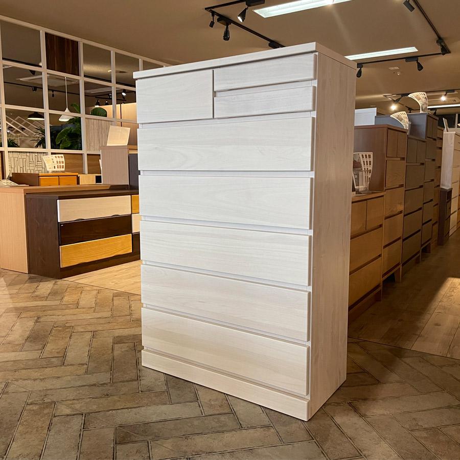 7段 木製 箪笥 幅90.3 奥行46 高さ147.5】スカーレット90センチ幅7段チェスト