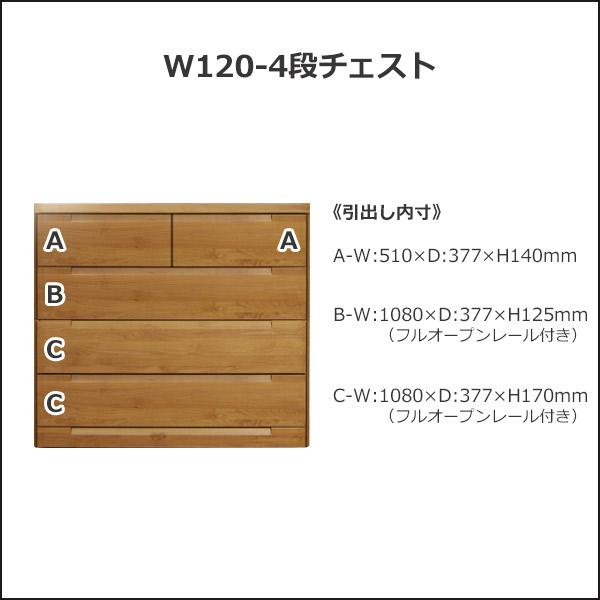 チェスト ローチェスト 木製 4段 完成品 リビング収納 幅120 タンス 
