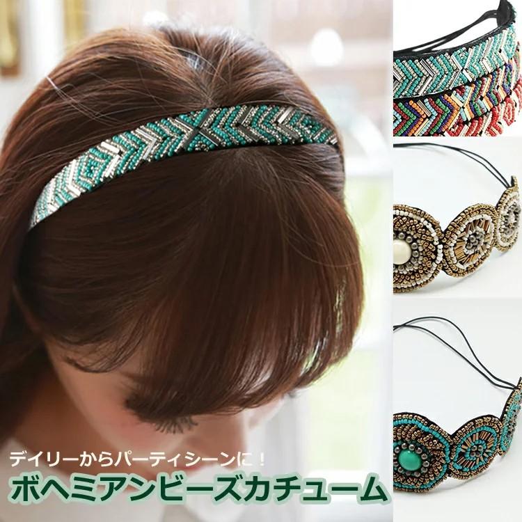 ボヘミアン カチューム ビーズ ヘアバンド ビジュー ヘッドドレス ヘッドバンド パール スパンコール ラインストーン コーム 結婚式 パーティ バー Ad8c Bohb Idt Shop 通販 Yahoo ショッピング