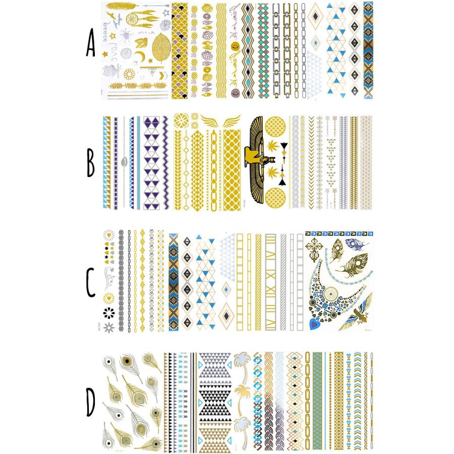 4枚セット テンポラリータトゥーステッカー タトゥーシール メタリックタトゥー 落ちる 落とせる シャイニングタトゥー Ad8c Ttss Idt Shop 通販 Yahoo ショッピング