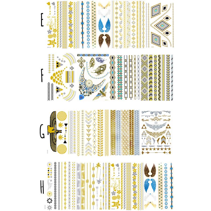 4枚セット テンポラリータトゥーステッカー タトゥーシール メタリックタトゥー 落ちる 落とせる シャイニングタトゥー Ad8c Ttss Idt Shop 通販 Yahoo ショッピング