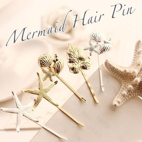 メール便送料無料 マーメイドヘアピン ヘアアクセサリー アメピン ヒトデ スターフィッシュ 貝殻 シェル 葉っぱ リーフ モチーフ リゾート Mermaid Hp Idt Shop 通販 Yahoo ショッピング