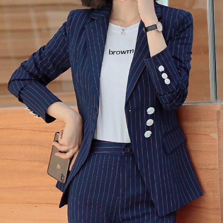 新品未使用 ストライプ柄デザインブラウス ジャケット セットアップ