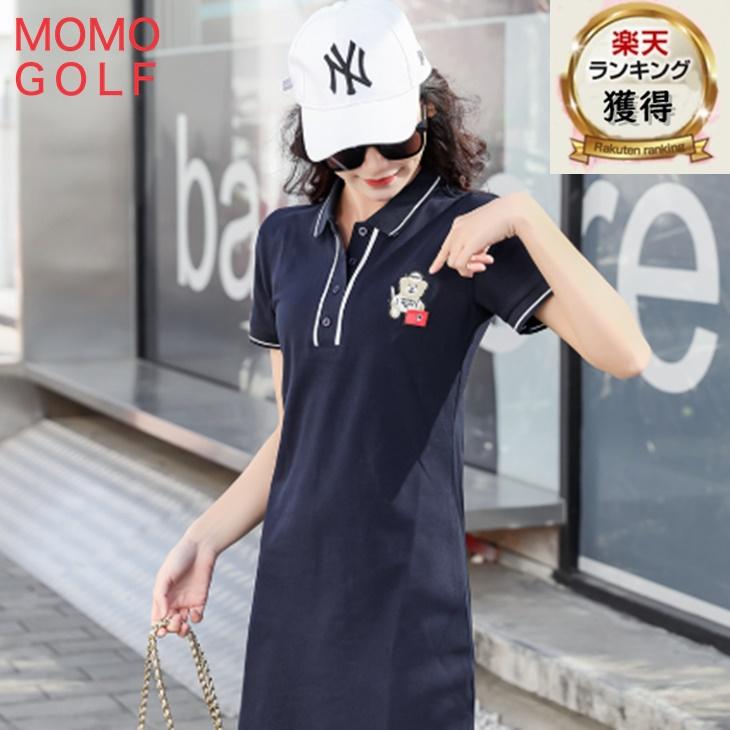 レディースゴルフウエアポロカラーワンピース スリムゴルフウエア ゴルフウエア ゴルフ女子ゴルフファッションゴルフウエア ゴルフ アラサーゴルフコーデゴルフウエア ゴルフ Momoのレディースゴルフウエアポロカラーワンピース スリムゴルフウエア Momo 大人カジュアル