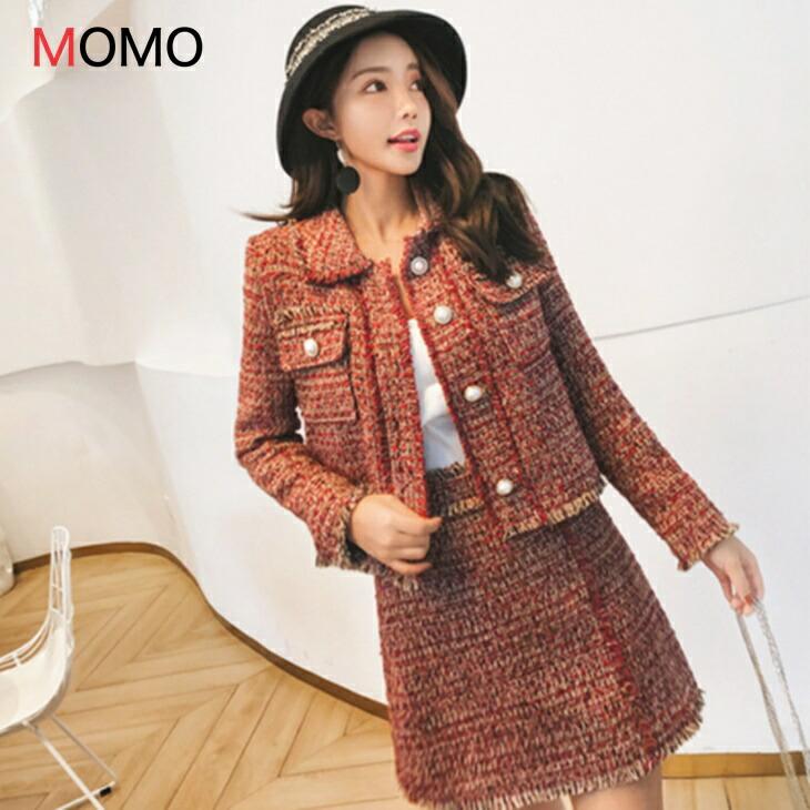 クリスマスローズ セットアップスーツ ツイードツーピーススーツ フレグランススーツ レディース秋冬用セットアップコーデ ビジネスカジュアル用 アラフォー コーデファッション Panchthar Pfco P1 Gov Np