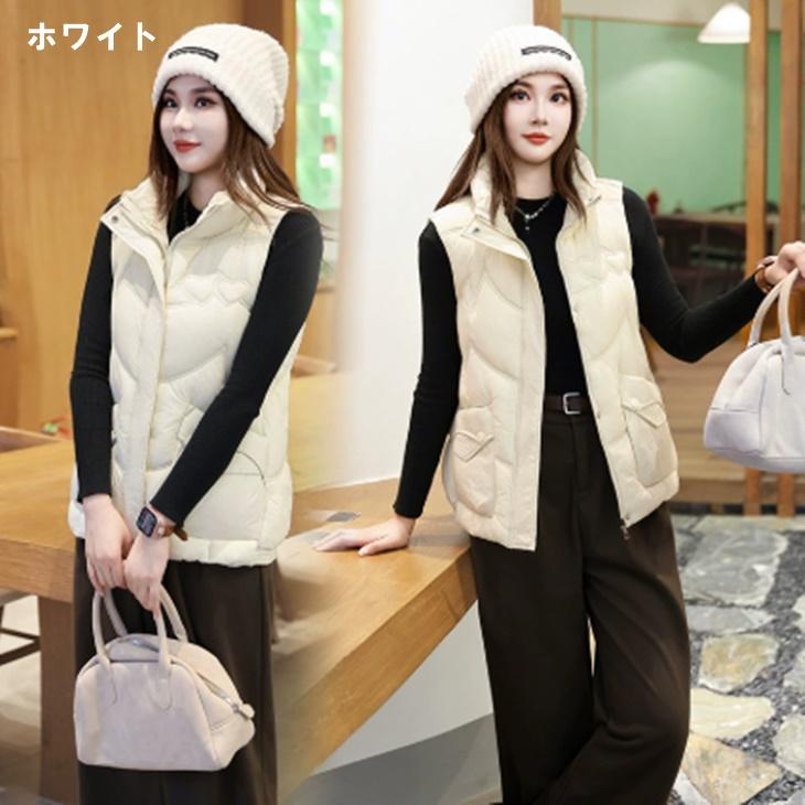 大きいサイズ レディースゴルフウエア 軽量ダウンベスト 温かゴルフ