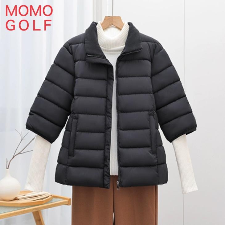 大きいサイズあり】 七分袖 コットン ダウン ジャケット レディース