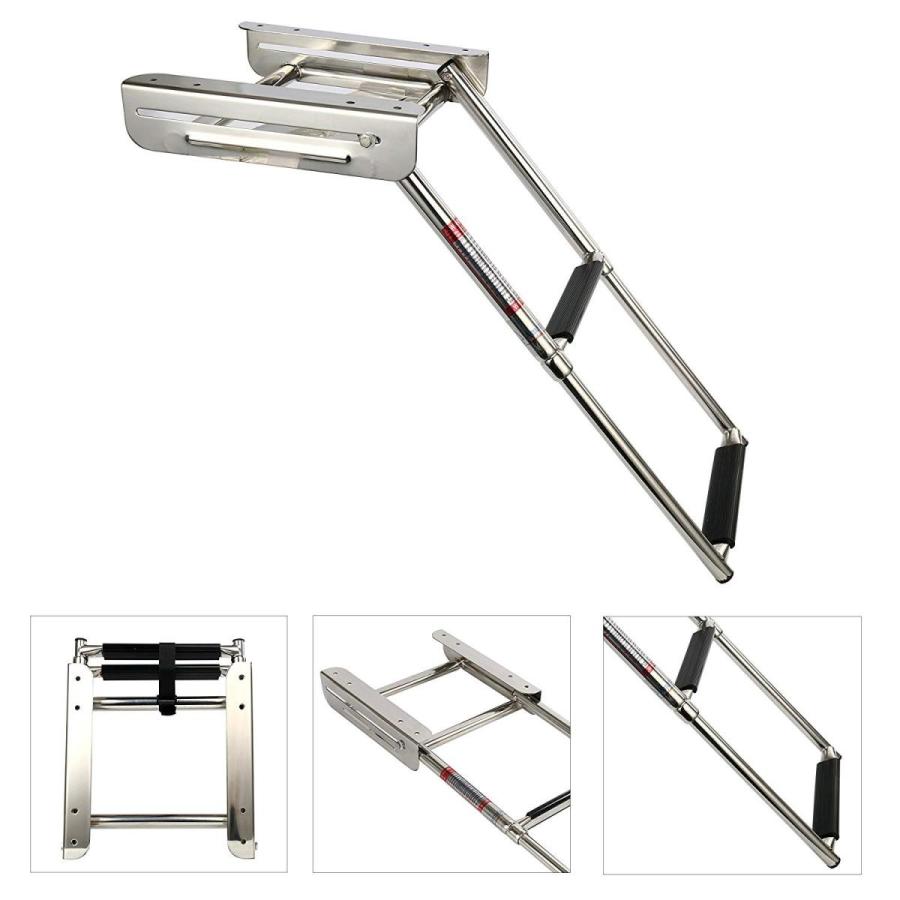格安 Amarine Made 2-step Under Platform Slide Mount Boat Boarding Ladder, T, ナギソマチ d299a15c