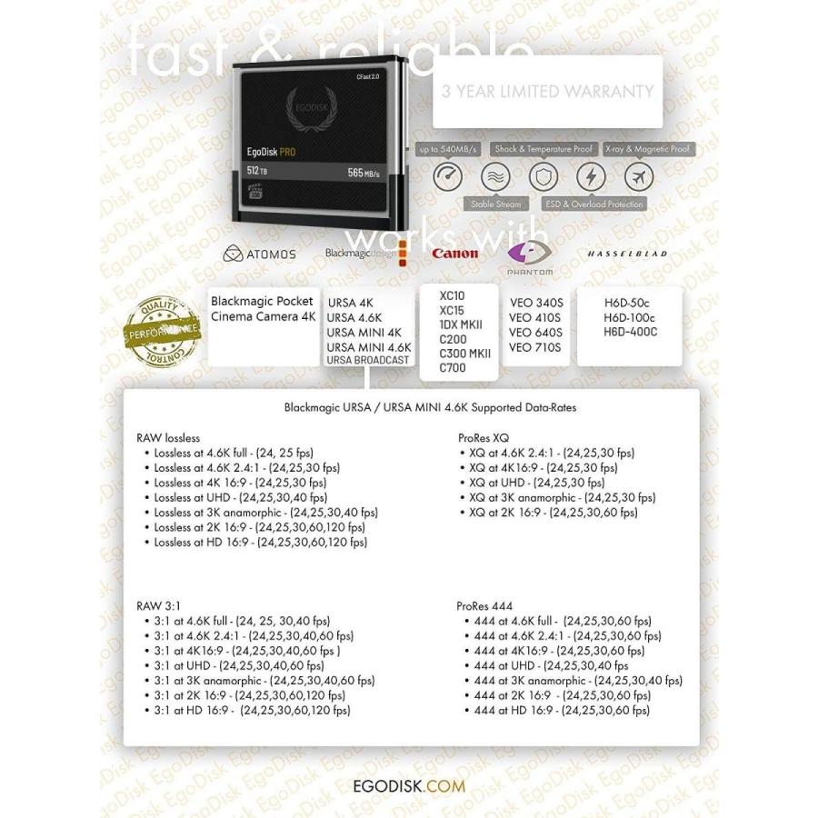 EgoDisk PRO 512GB CFast 2 0 Card CFast (BLACKMAGIC その他メモリーカード 512GB 4  20190522203804 00234