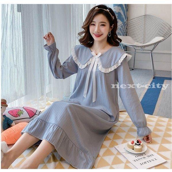 ルームウェア パジャマ 春秋 ワンピース ロング丈 ルームウェア レディース 女子 パジャマ 可愛い 部屋着 My6btcunix レディースファッション Maltawaterproofing Com