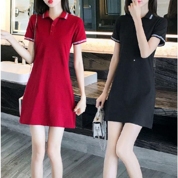 ポロワンピース ワンピース ゴルフ 半袖 レディース 夏 膝丈 きれいめ シャツ ミニ丈 大きいサイズ ｔシャツ 通勤 シンプル おしゃれ 無地 ウエストベルト Nextjna5c Sunny Store 通販 Yahoo ショッピング