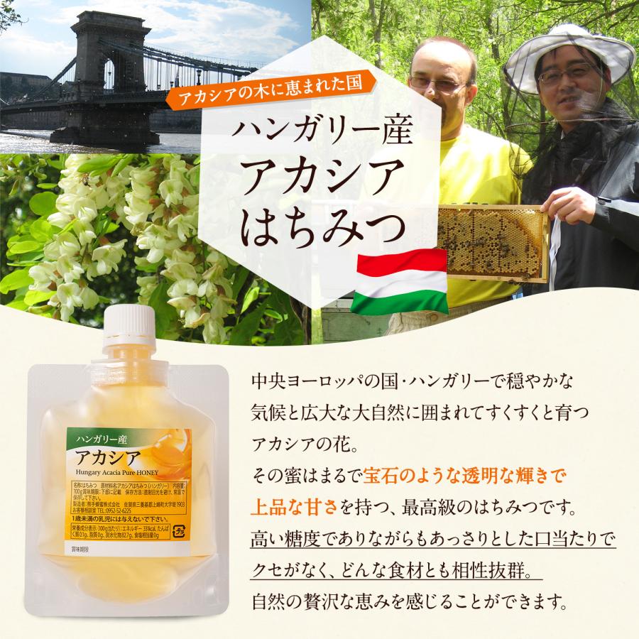 5種類蜂蜜セット(ハンガリーアカシア・カナダ・ウクライナ・アルゼンチン・オリジナルアカシア）各100g×5個  メール便限定 送料無料 お試し商品 サンプル　爆買 | 熊手のはちみつ | 11