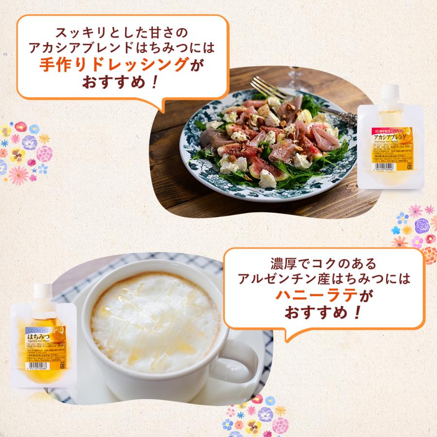 5種類蜂蜜セット(ハンガリーアカシア・カナダ・ウクライナ・アルゼンチン・オリジナルアカシア）各100g×5個  メール便限定 送料無料 お試し商品 サンプル　爆買 | 熊手のはちみつ | 18