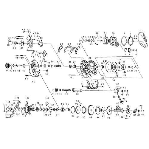 ダイワ(DAIWA) リール 純正パーツ 18 モアザン PE1000XHL-TW スプール(20-28) 部品番号 19 部品コード 129696 00630048129696 