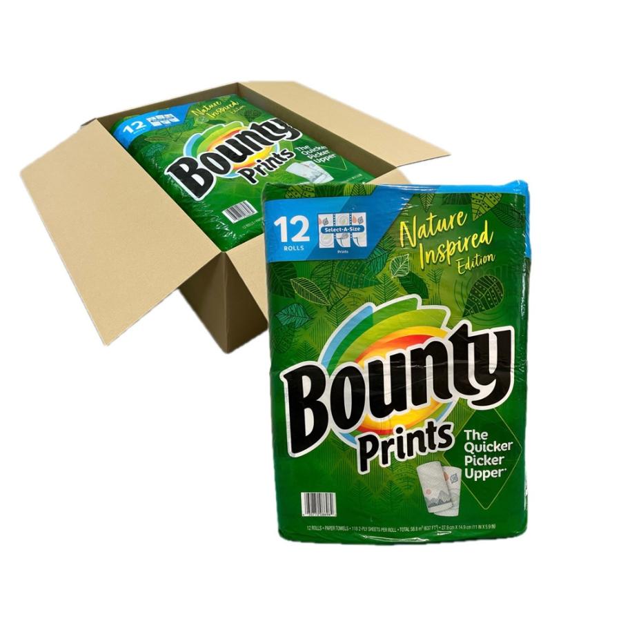 バウンティキッチンペーパー118カット12ロール入り × 2袋（合計24ロール） Bounty コストコ バウンティー ペーパータオル プリント 118カット 12