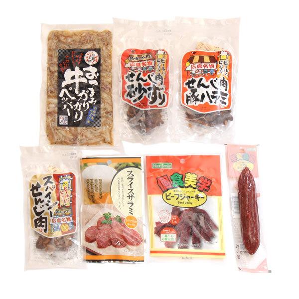 おつまみ 詰め合わせ 全国送料無料 広島名物 牛ガリガリペッパーとせんじ肉入り 肉大好きセット 7個 さんきゅーマーチ メール便 Omtmb7512 Omtmb7512 さんきゅーマーチ 通販 Yahoo ショッピング