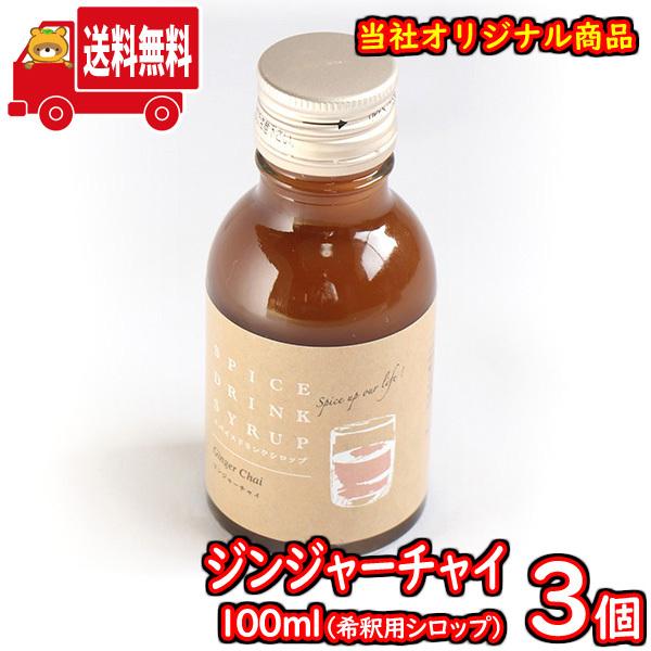 (地域限定送料無料) ジンジャーチャイ100ml（シロップ） 3コ入り さんきゅーマーチ (sl016) | 