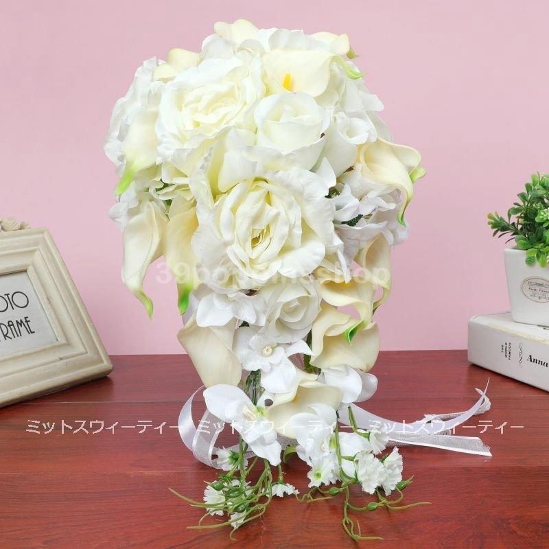 ウエディングブーケ カラーの花 二次会 安い 結婚式 ウェディングブーケ 花嫁 安心の定価販売 ブライダルブーケ 手作り アレンジメント 造花 前撮り ウェディング用 披露宴