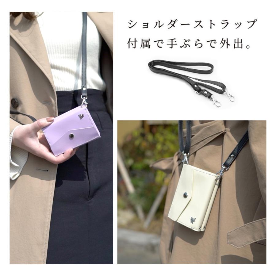 「and W」separate 合皮 財布 ミニマム ミニ コンパクト 三つ折り キャッシュレス スマホ財布 肩掛け iPhone Android カード収納 小銭 andW｜39storethanks｜05