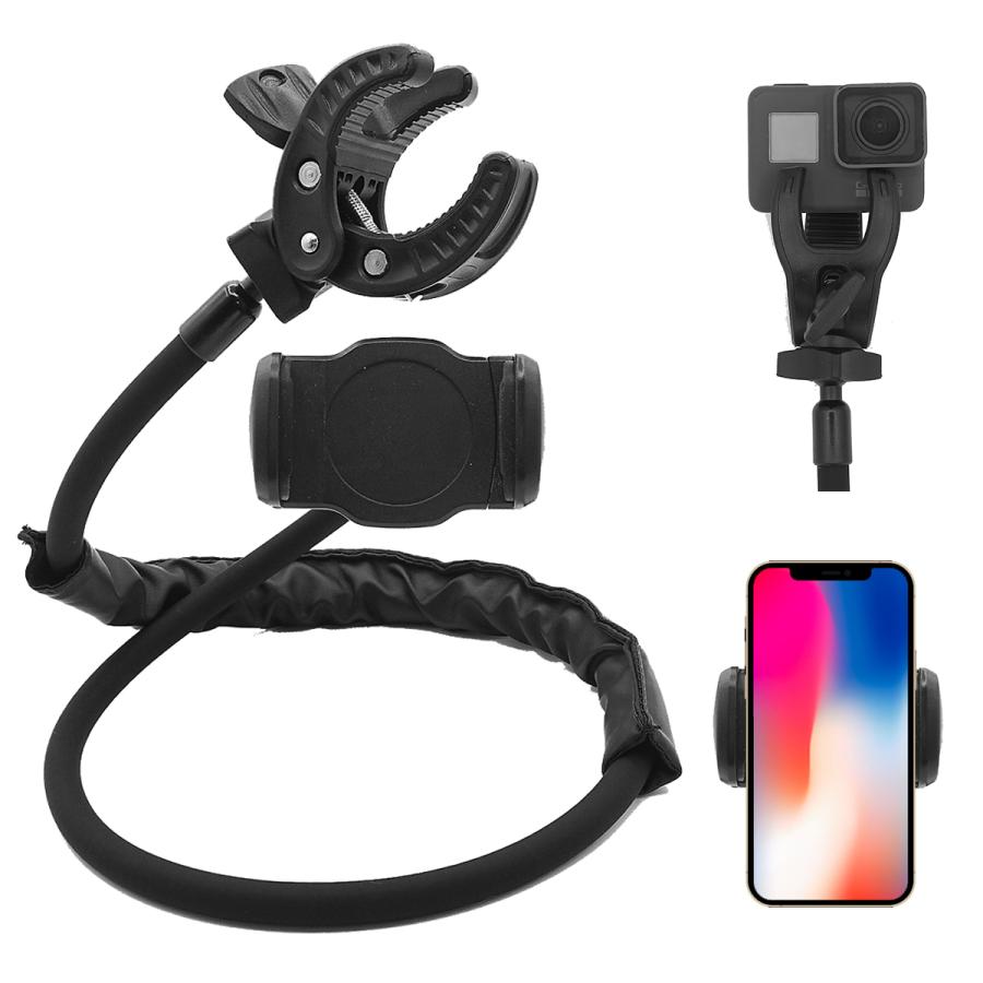 DRAGON CLAW TWINS スマホホルダー アームスタンド 寝ながら 首掛け 手ぶら フレキシブル 三脚 自撮り タブレット GoPro 傘 SANBASHI | 