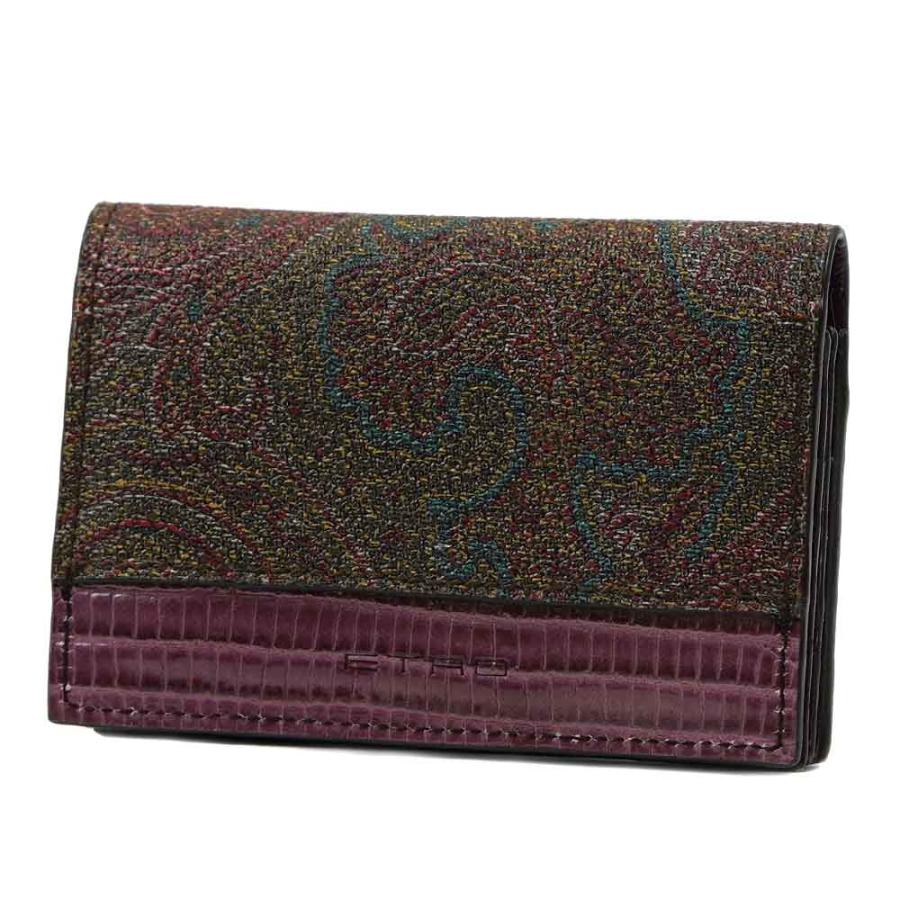ETRO エトロ カードケース カード入れ マットコーティングコットン 