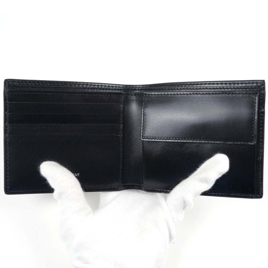 saint laurent 二つ折り財布　ブラック　クロコ　463249 財布 メンズ saint laurent 二つ折り財布 ブラック クロコ 463249 財布