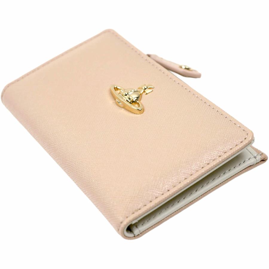 【新品】ヴィヴィアン　二つ折り財布 ベージュ Vivienne Westwood（ヴィヴィアンウエストウッド） 並行輸入品 [訳あり