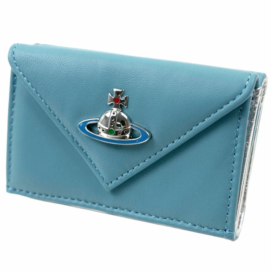 Vivienne Westwood 水色 三つ折り財布 Vivienne Westwood - 新品 ヴィヴィアン ウエストウッド Vivienne