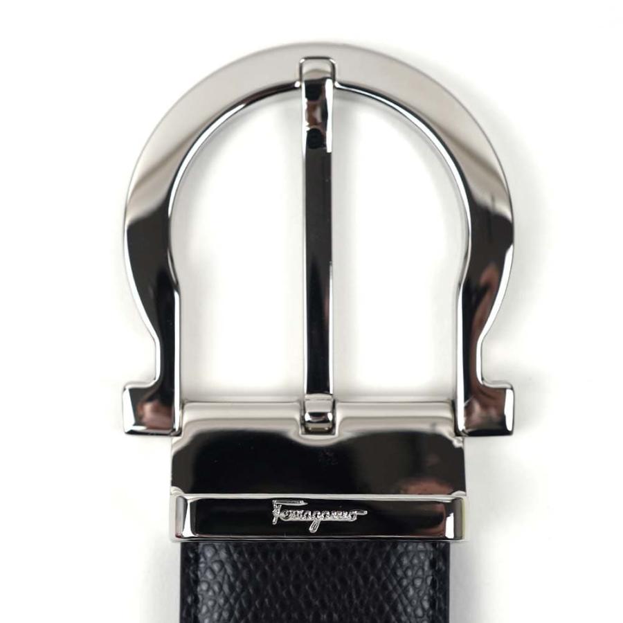 かやりき様　フェラガモ　ベルト　シルバー ブラック FERRAGAMO（フェラガモ） 並行輸入品 ベルト メンズ ブラック×ダーク