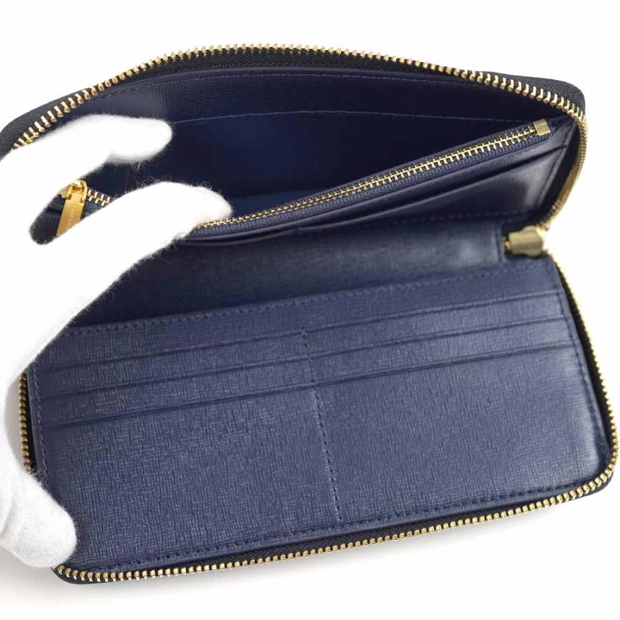 ToryBurch ラウンドファスナー 長財布 (紺) ロビンソンステッチ 品番t22-276 TORY BURCH（トリーバーチ） 並行輸入 長財布(ラウンドファスナー