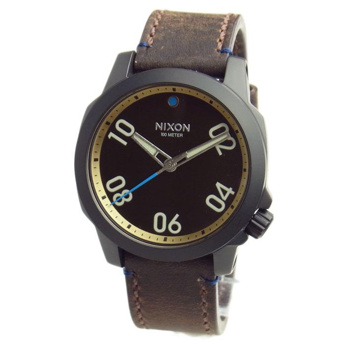 ニクソン 腕時計 メンズ NIXON ユニセックス RANGER 40 LEATHER レンジャー40レザー オールブラック/ブラス/ブラウン