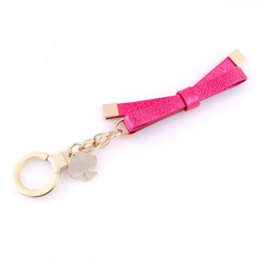 Kate Spade ケイトスペード 1KRU0112650 Metallic Leather Bow Keychain Key Fobs
