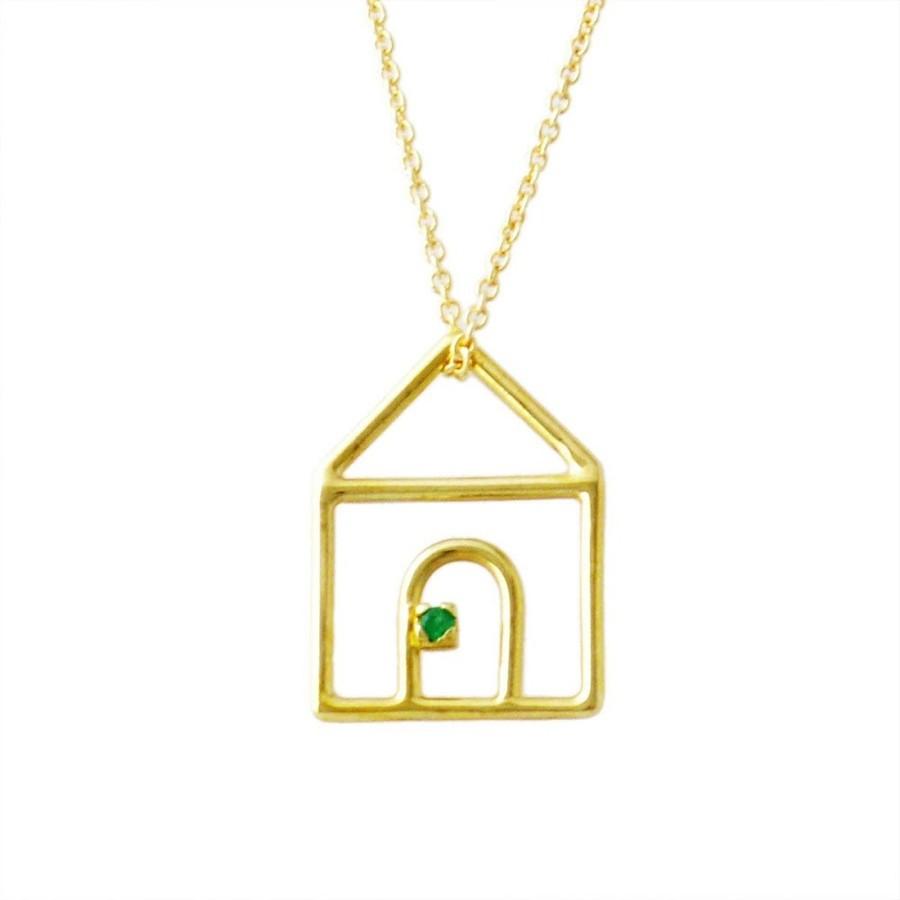 アリータ ALIITA CASTIA ESMERALDA NECKLACE 9KYG×GRエメラルド カシータ 家モチーフ ネックレス ペンダント