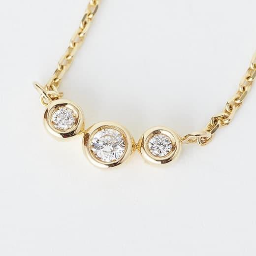 マレアリッチ Marea rich 14KJ-16 K10×ダイアモンド 3粒ダイア ネックレス ペンダント Precious Standard Necklace Marea rich 14KJ K10×ダイアモンド 3粒ダイア ネックレス ペンダント Precious Standard