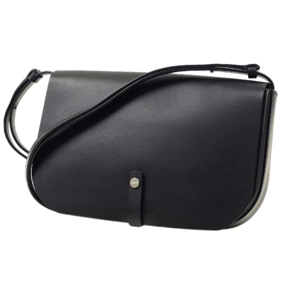 IL BISONTE ブラック レザー ショルダーバッグ IL BISONTE ブラックレザーショルダーバッグ